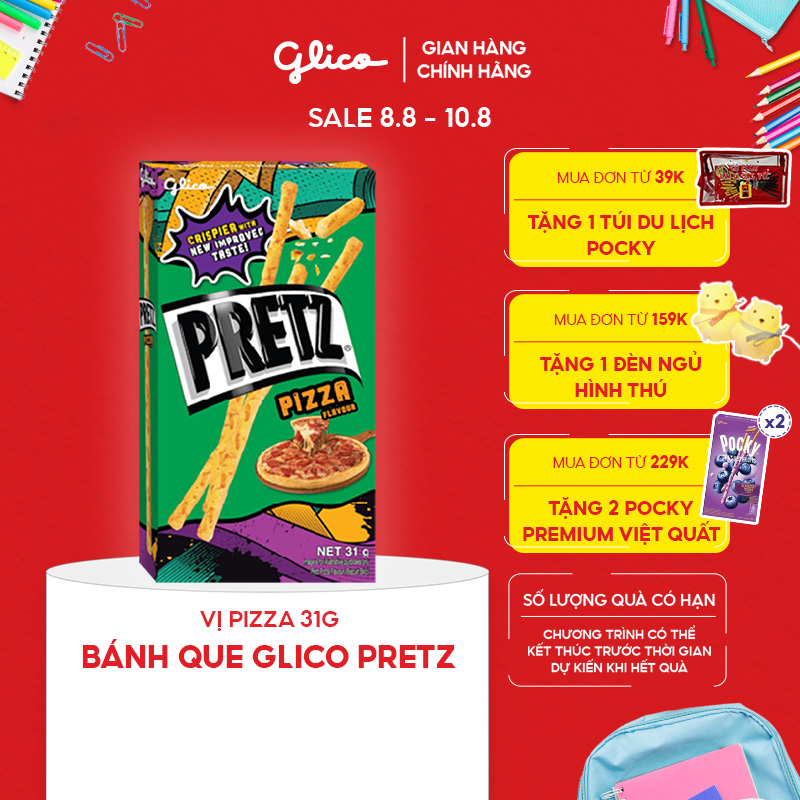 Bánh snack que pretz vị pizza 31g