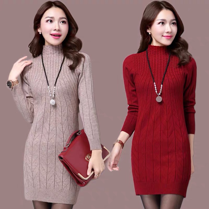 Len dáng dài body - áo len nữ