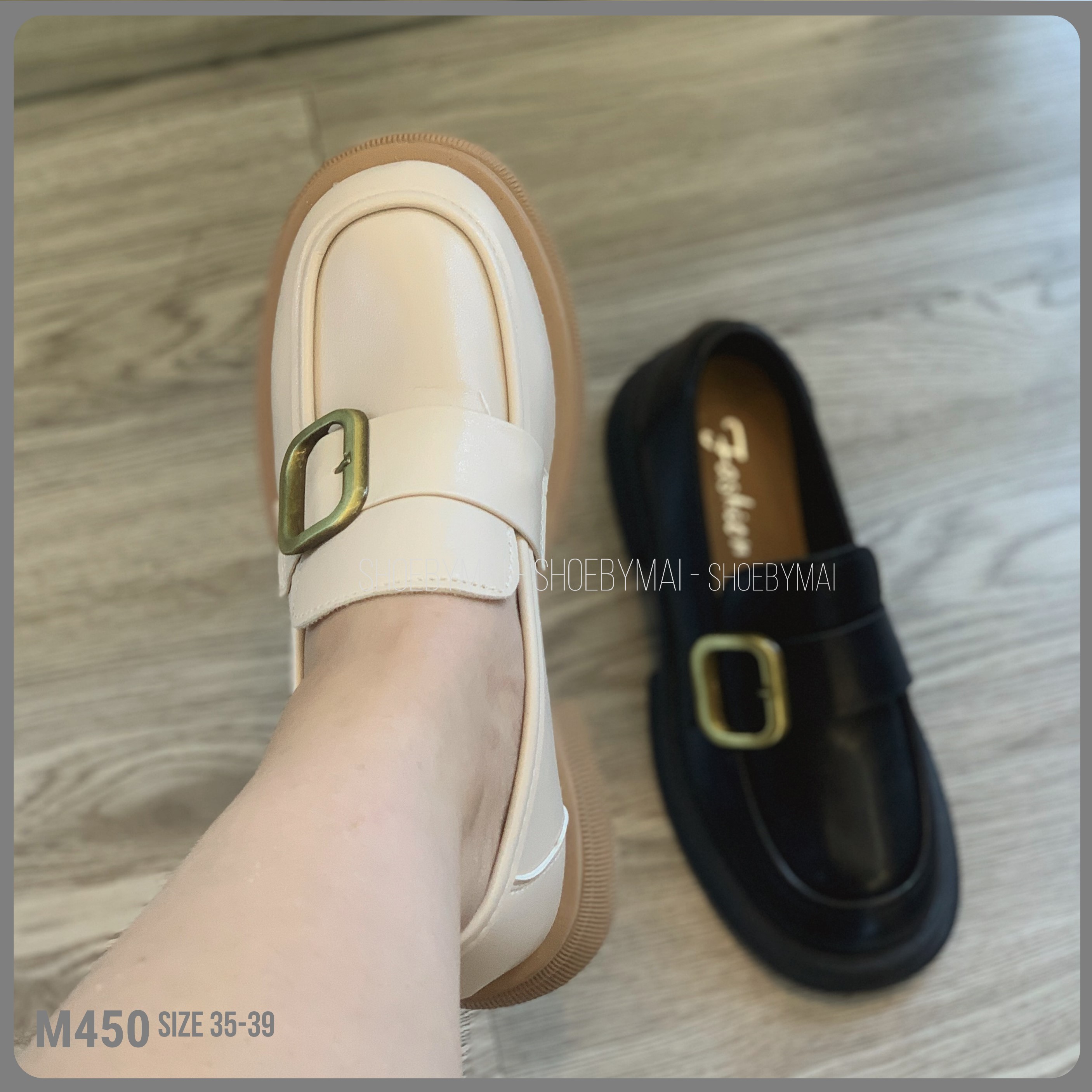 Giày moca lười nữ đế kép đi êm M450