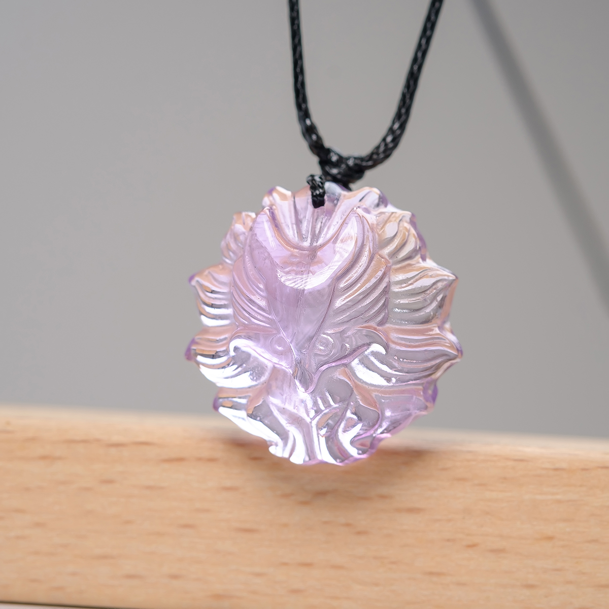 Mặt Đá Hồ Ly Chúa 9 Đuôi Đá Thạch Anh Tím Amethyst Thiên Nhiên