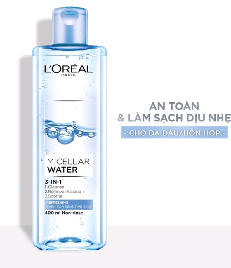 Nước tẩy trang Loreal - LOreal Paris 3-in-1 Micellar Water. 400ml
