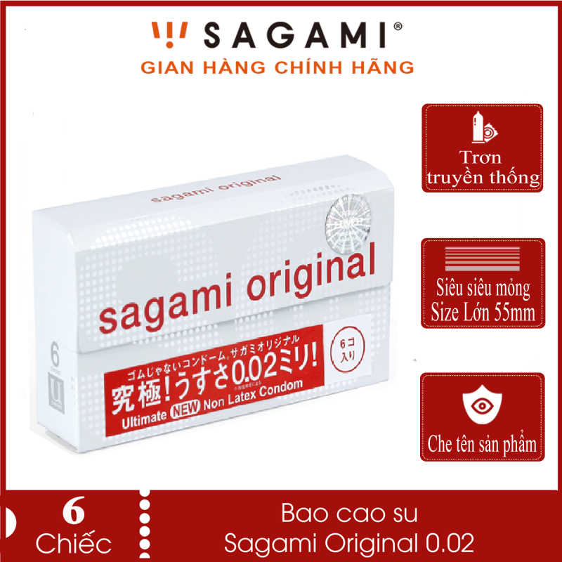 Bao cao su siêu mỏng Sagami Original 0.02 - Hộp 6 cái