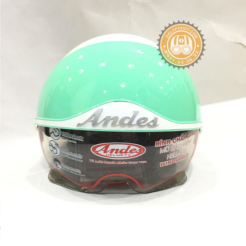 Nón bảo hiểm Andes 139 Kính Âm (Trắng - Xanh ngọc)
