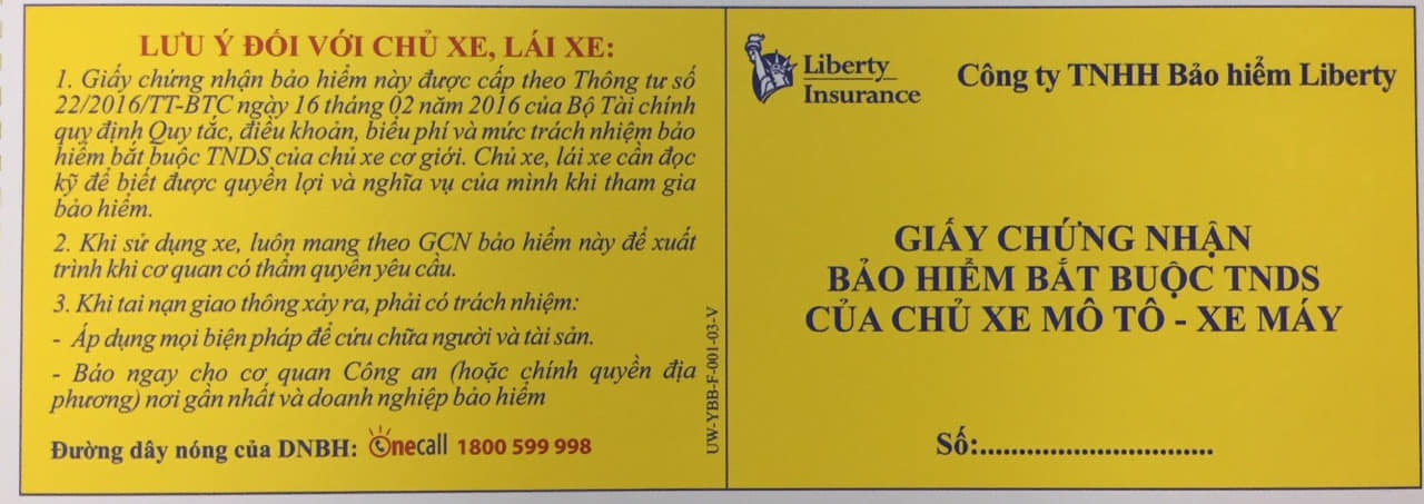 LIBERTY - BẢO HIỂM BẮT BUỘC TNDSBB XE MÁY