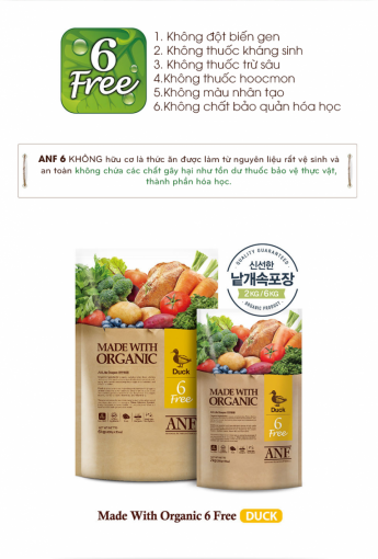 [Gói lẻ 400g] Hạt hữu cơ ANF 6FREE cho chó