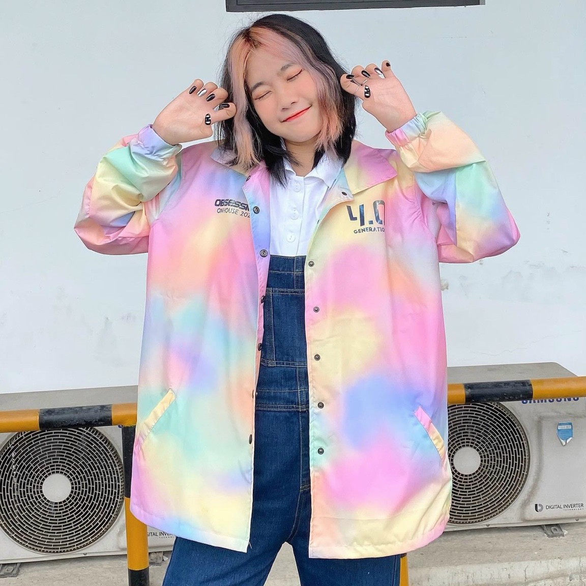 ÁO KHOÁC DÙ IN 3D LOANG MÀU PHÁ CÁCH HOT TREND TUỔI TEEN SIÊU CHẤT ( FORM RỘNG CHUẨN SIZE: M, L, XL, SIZE ĐẠI XXL)
