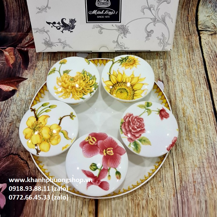 khay mứt sứ Minh Long - khay mứt sứ