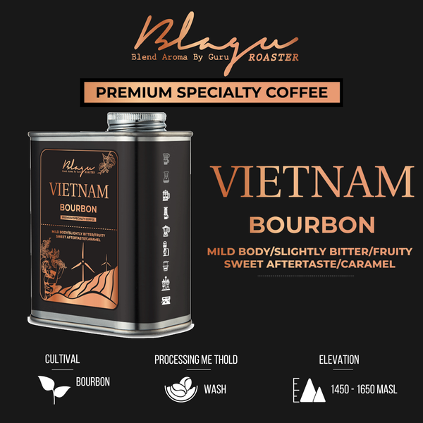 [Premium] Cà phê Blagu hạt đã rang, Bourbon Cầu Đất  Dòng Cà Phê Đặc Sản  100% Arabica - Bourbon  Medium 250g