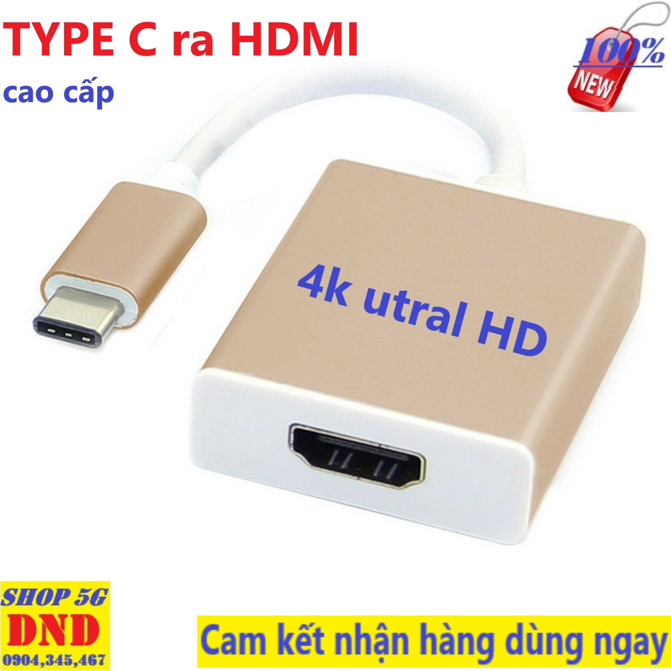 Cáp chuyển type-c ra hdmi, type-c sang hdmi, type-c to hdmi 4k cho pc laptop