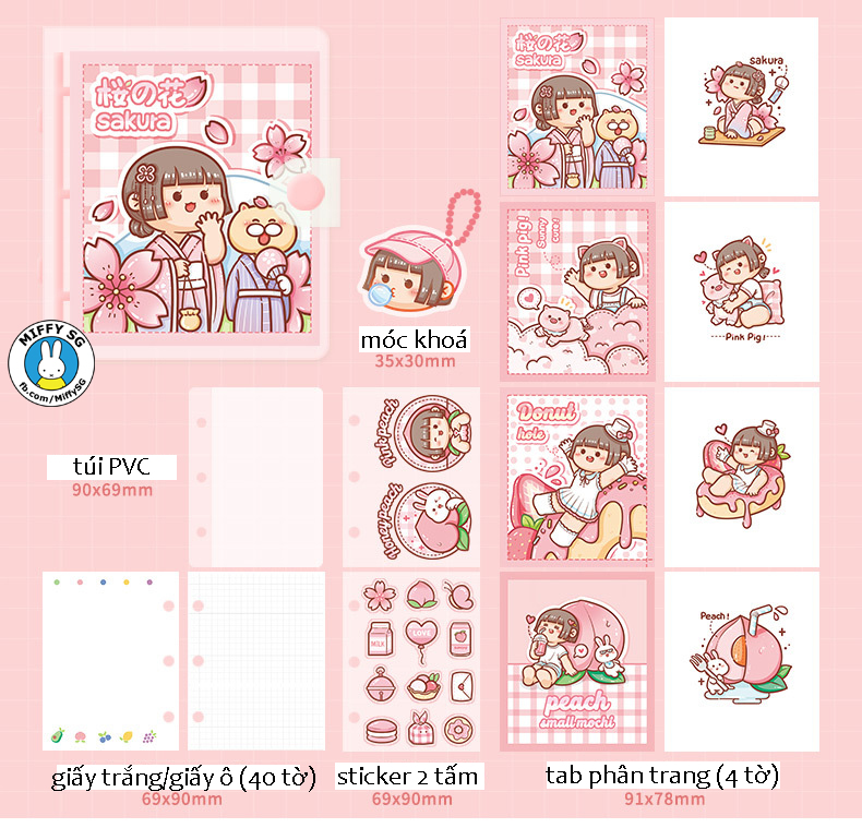 HỘP SET PLANNER/SỔ CÒNG MINI SMALL MOCHI