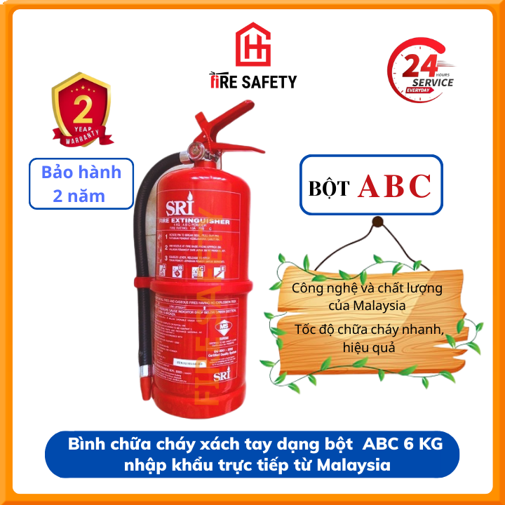 Bình cứa hỏa ,bình bột chữa cháy ABC SRI FEX132-MS-060-RD (6kg)