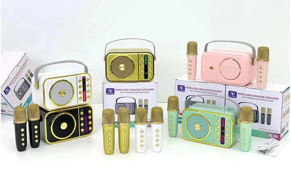 Loa karaoke bluetooth YS 127 GROWNTECH kèm micro không dây âm thanh siêu hay thiết kế sang trọng dễ thương nhỏ gọn tiện lợi