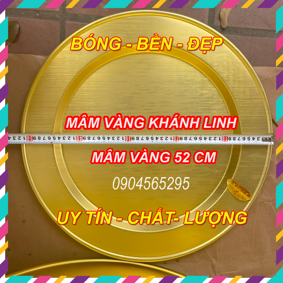 Mâm nhôm mạ vàng 52cm. Mâm cơm mạ vàng. mâm nhôm, giá gốc tại xưởng không đâu chất lượng và rẻ bằng