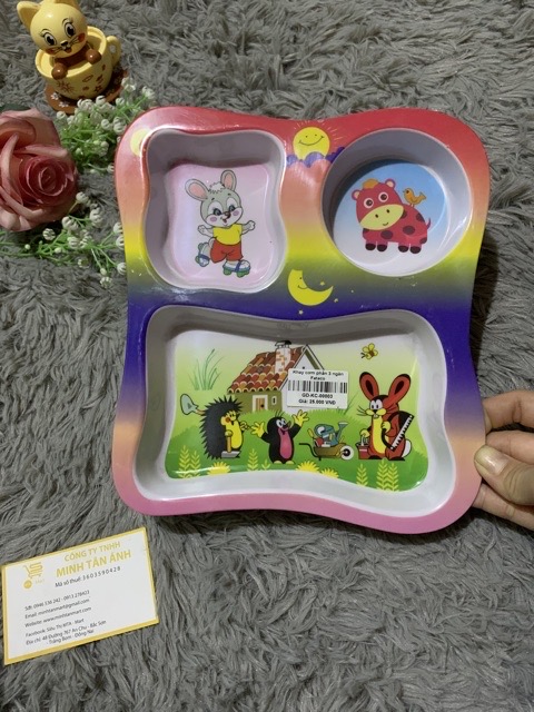 Khay cơm 3 ngăn fataco cho bé