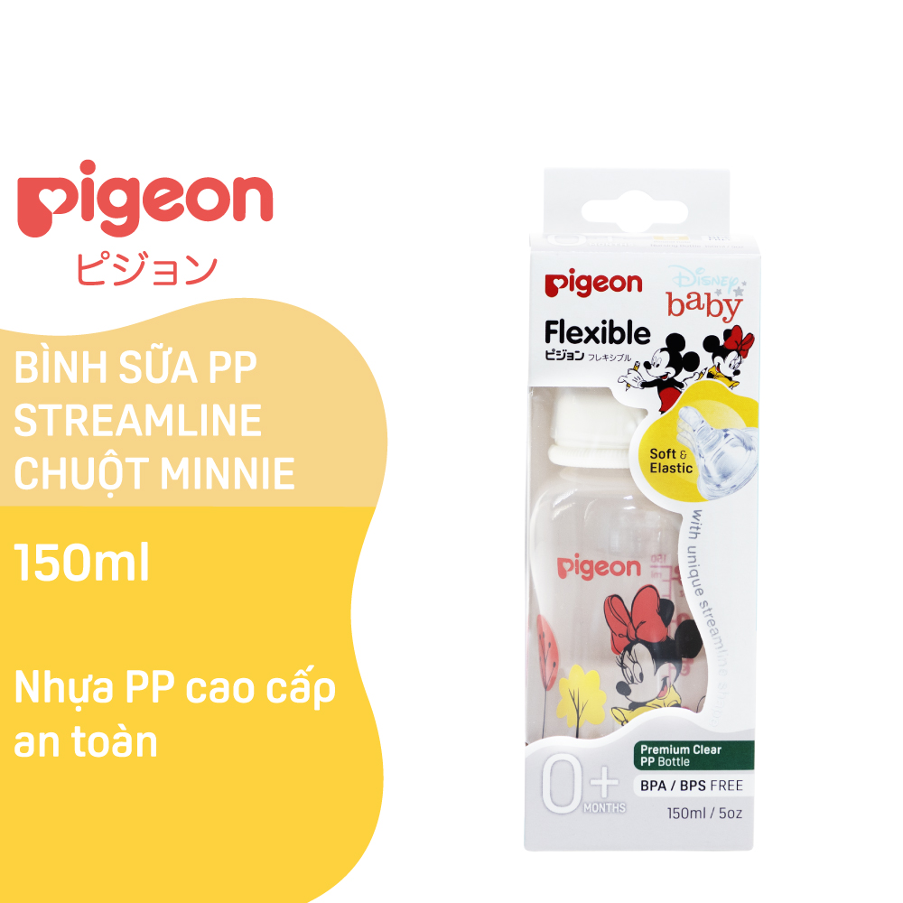 Bình sữa Pigeon PP Streamline Hình chuột Minnie 150 ml