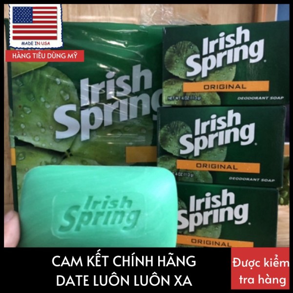 Lốc 20 cục xà bông tắm Irish Spring 104.8g Mỹ, thơm sạch, mịn da nhập khẩu