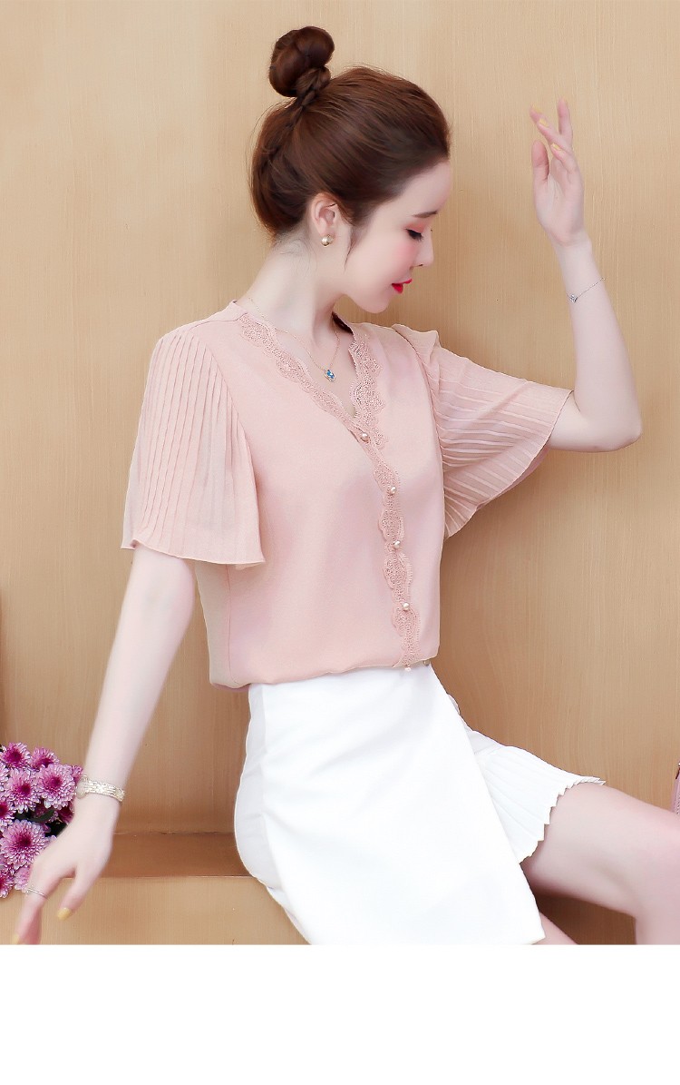 Sơ mi cổ V tay cánh tiên - CVCT