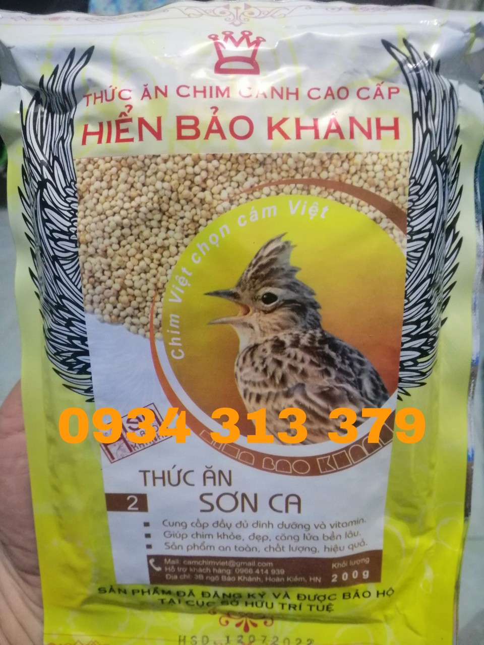 [HCM] COMBO 2 GÓI CÁM CHIM SƠN CA ( CHIM CHIỆN CHIỆN ) HIỂN BẢO KHÁNH SỐ 2 ( Căng Lửa) _ 200g