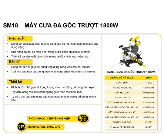 [HCM]Máy cưa cắt để bàn 1800W Stanley SM18-B1