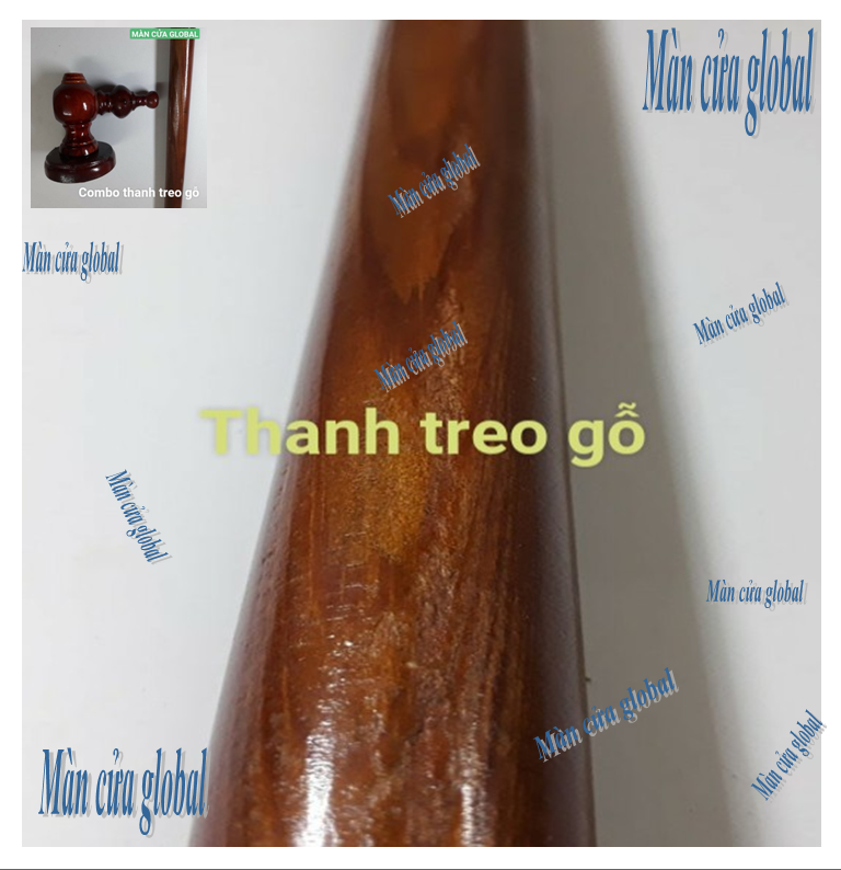 Thanh treo rèm màn cửa gỗ 1M đến 1.5M