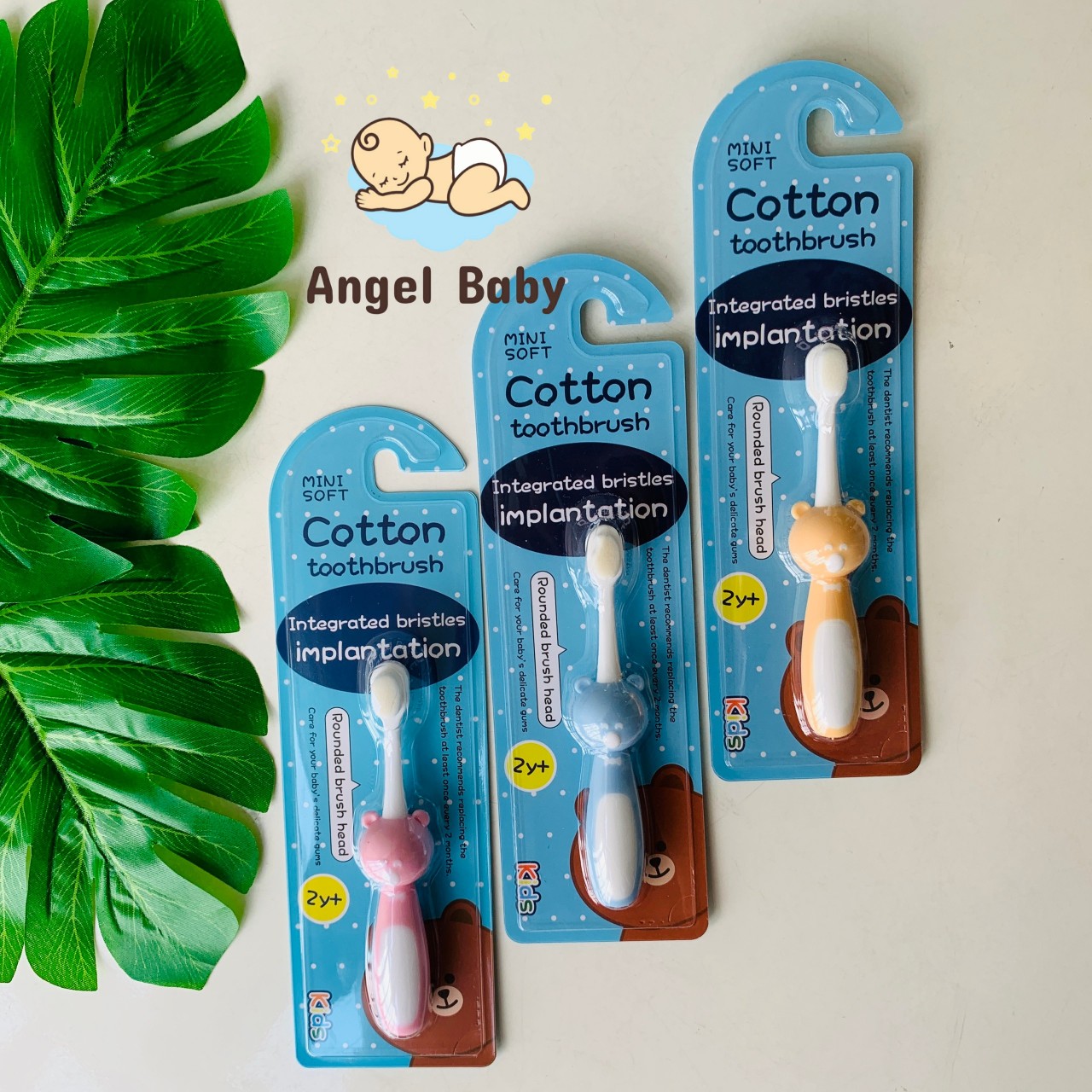 Bàn chải đánh răng cho bé lông tơ Cotton siêu mềm