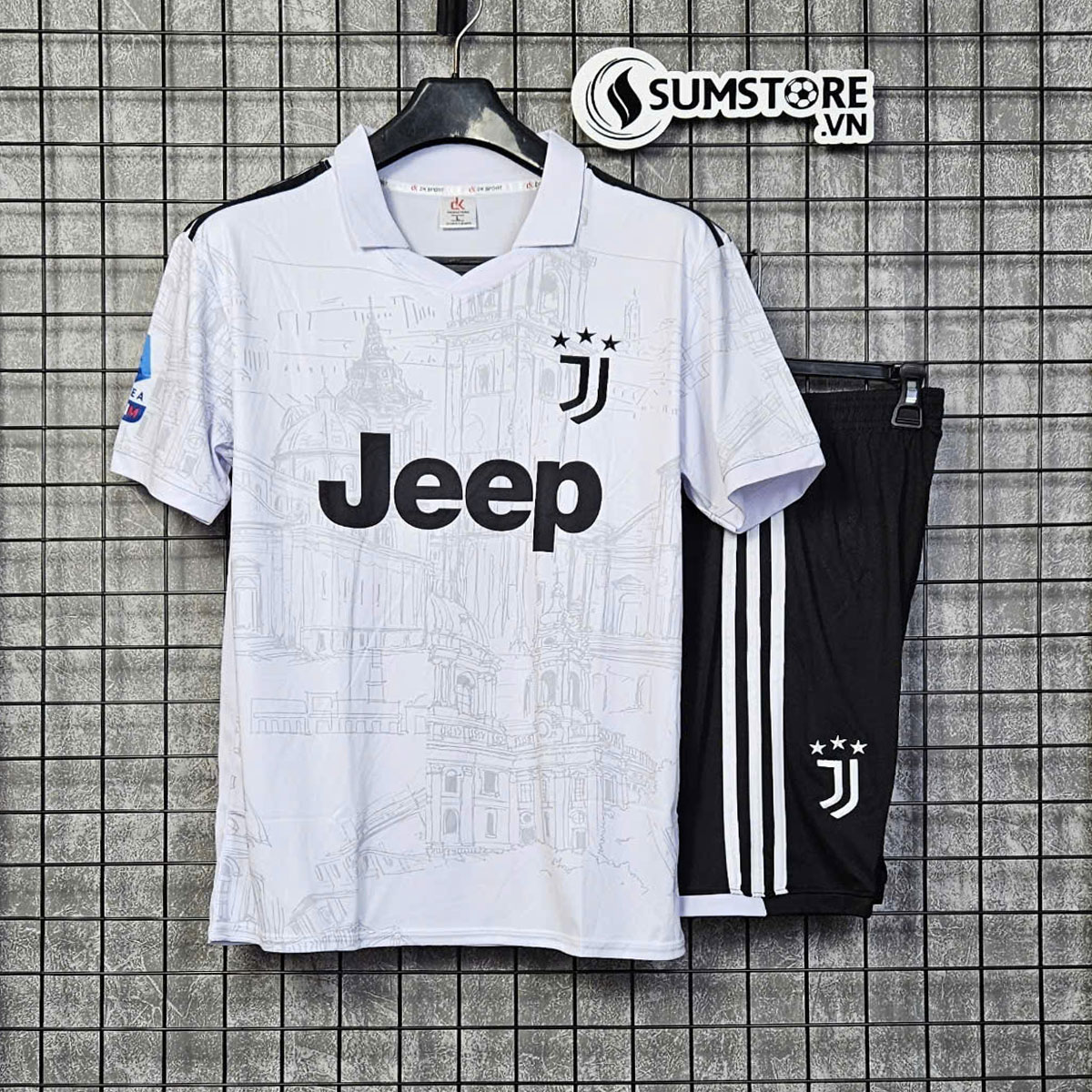 Bộ Áo Bóng Đá CLB Juventus Trắng Cổ Bẻ Cực Đẹp - Áo Đá Banh Thun Lạnh Thể Thao Mịn Mát 2024