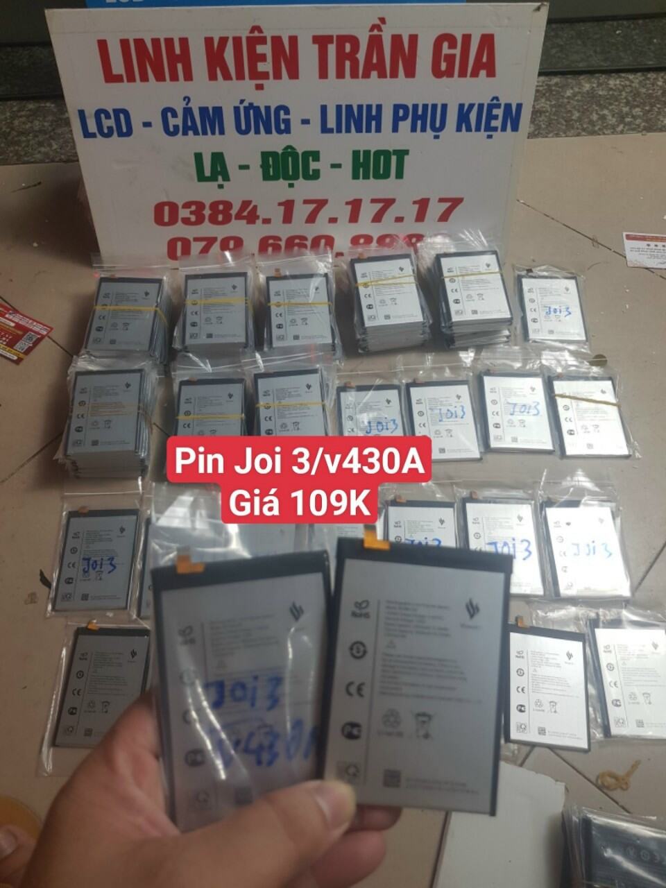 Pin vsmart joi 3/ live 4 zin, dung lượng 5000mah, mã pin bvsm-430, pin new zin hãng
