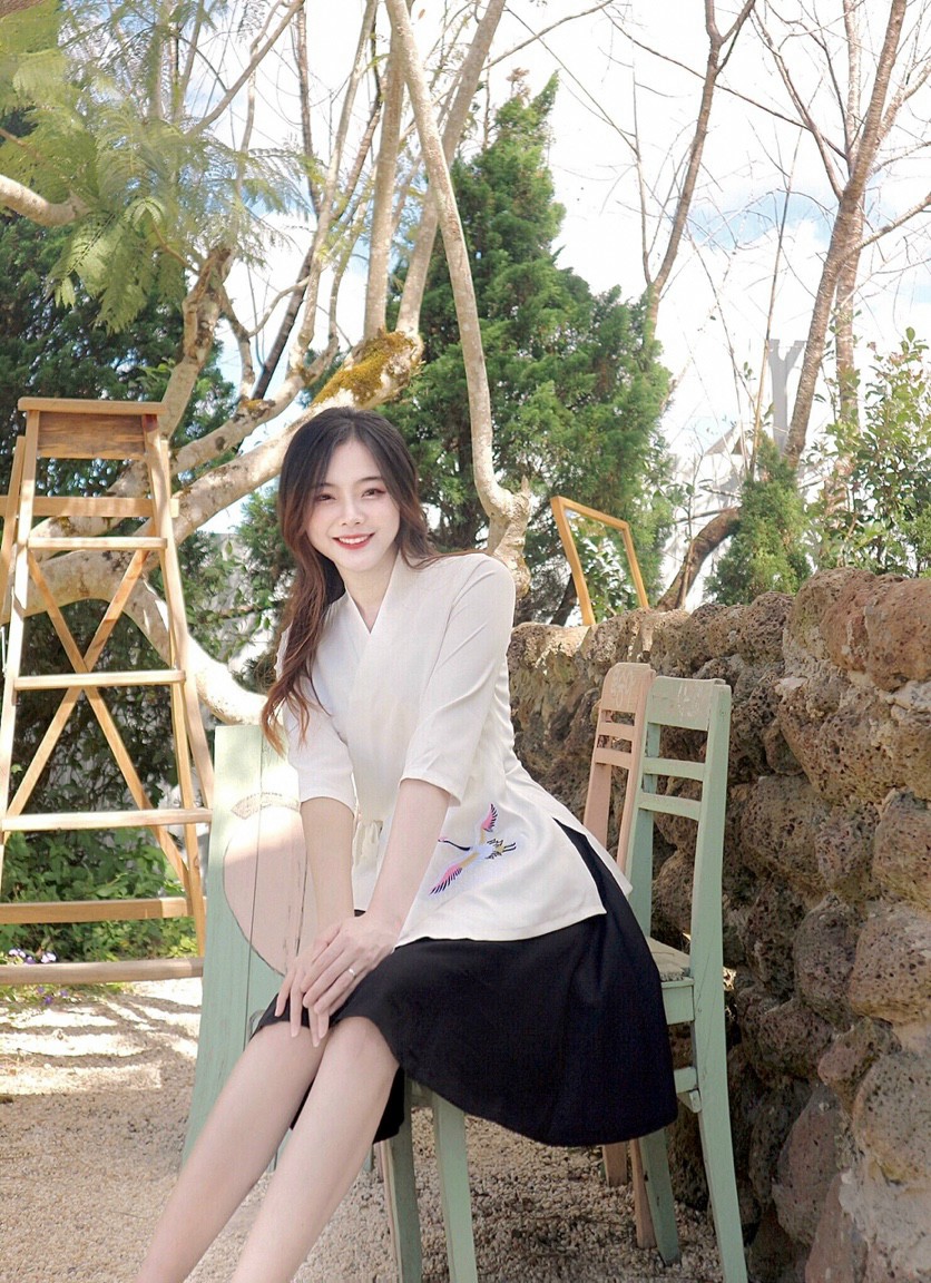 Set KIMONO cách tân thêu hạc