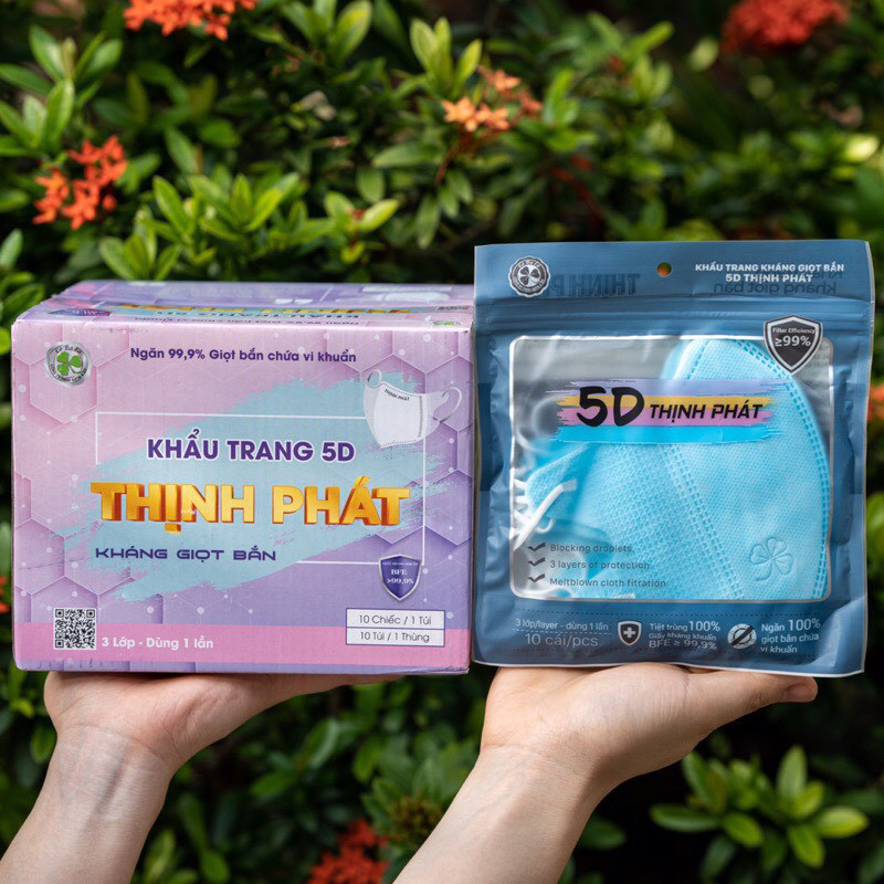 Thùng 100 Chiếc Khẩu Trang 5D Thịnh Phát Người Lớn