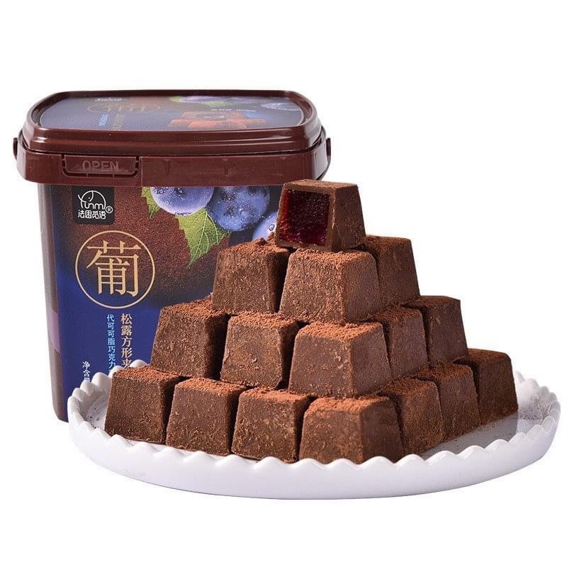 Socola tươi / Socola đen Truffle Hình vuông hộp 158g nhân hoa quả siêu ngon