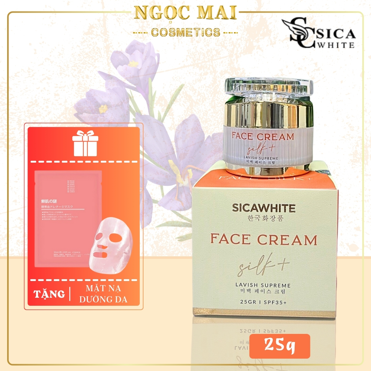 Face silk - kem face lụa sica white chính hãng dưỡng trắng chuyên sâu ngừa mụn mờ thâm