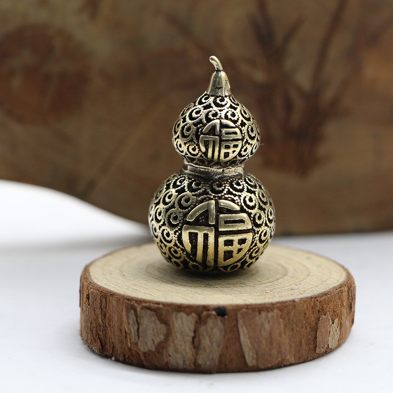 Tượng đồng phong thủy hồ lô, tượng đồng mini hồ lô, móc khóa đồng Decor Việt