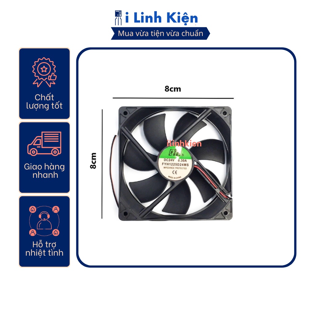 Quạt tản nhiệt 24V đầy đủ các kích thước