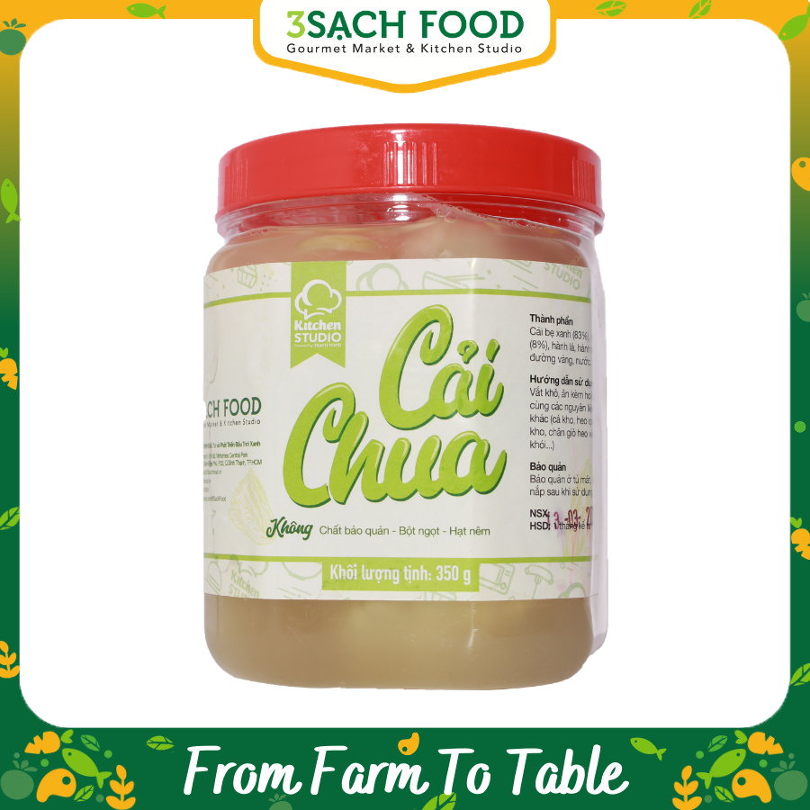 Cải Chua Muối 3Sach Kitchen - Hộp 300Gr