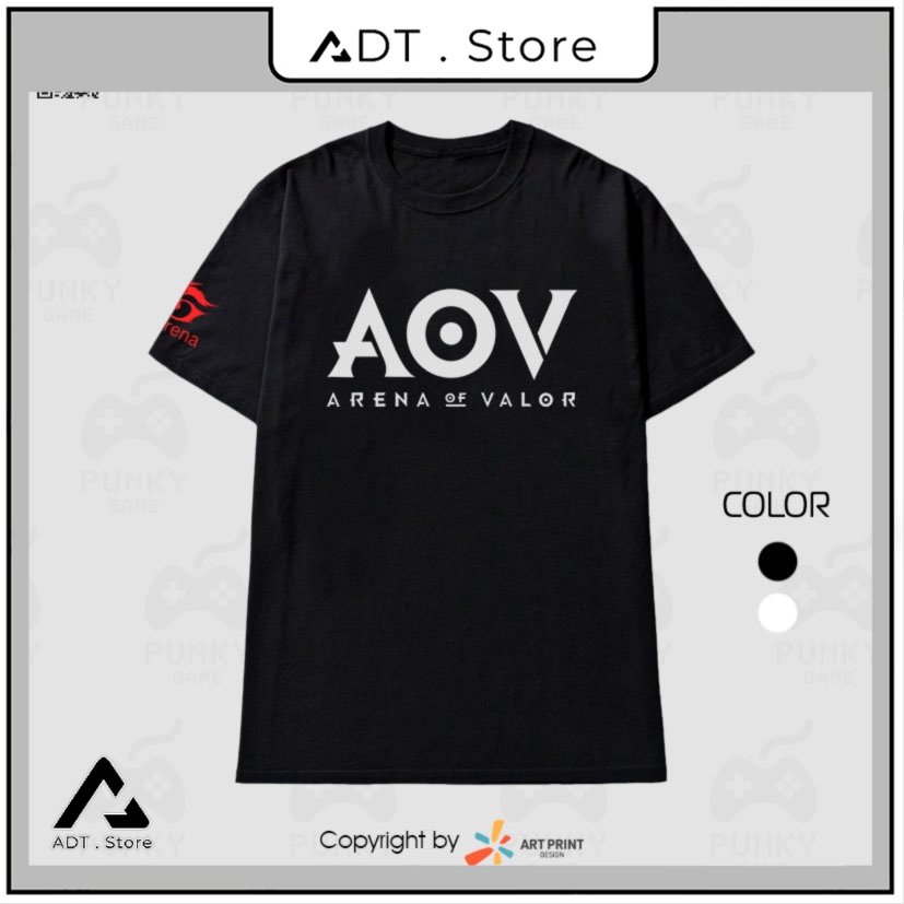 Áo thun Liên Quân Mobile (AOV) Logo (Black/White) ngắn tay