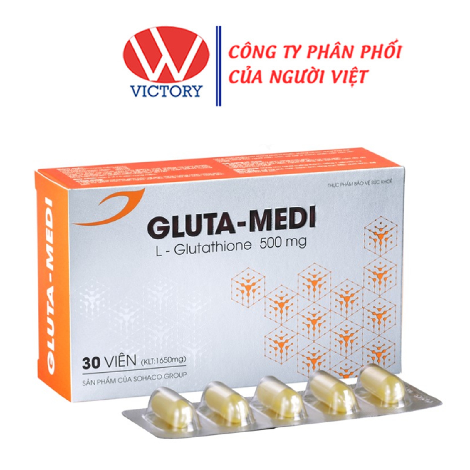 GLUTA-MEDI hỗ trợ tăng cường chức năng gan giảm mụn mẩn ngứa - 30 viên