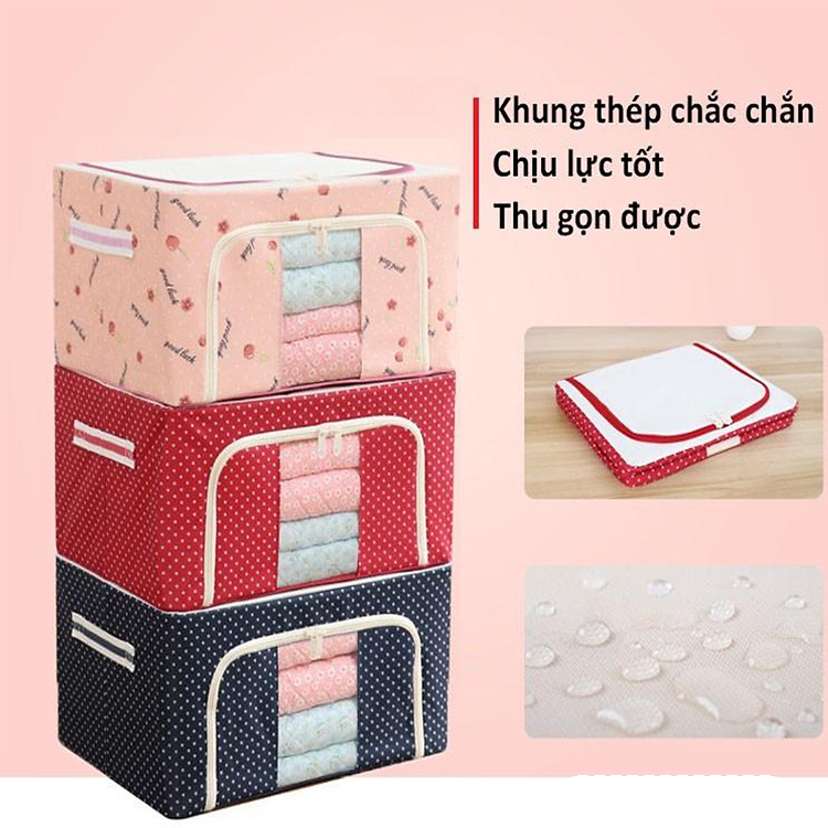 [ SALE SỐC 50% ] Túi đựng Quần áo Khung Thép Trong Suốt, Túi Đựng Chăn Màn Khung Sắt Cao Cấp, Tủ Vải Khung Thép, Quần Áo Gấp Gọn, Túi đựng Quần áo Chăn Màn, Tui Dung Chan Man Quan Ao