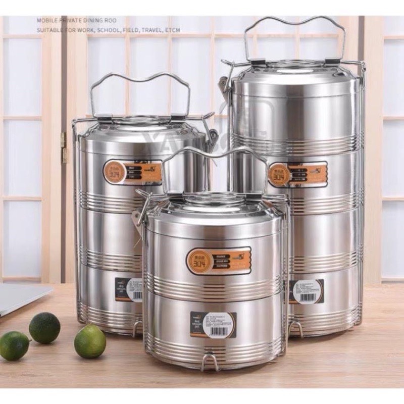Cặp lồng ủ inox 4 tầng,cặp lồng cơm văn phòng 2 lớp cao cấp