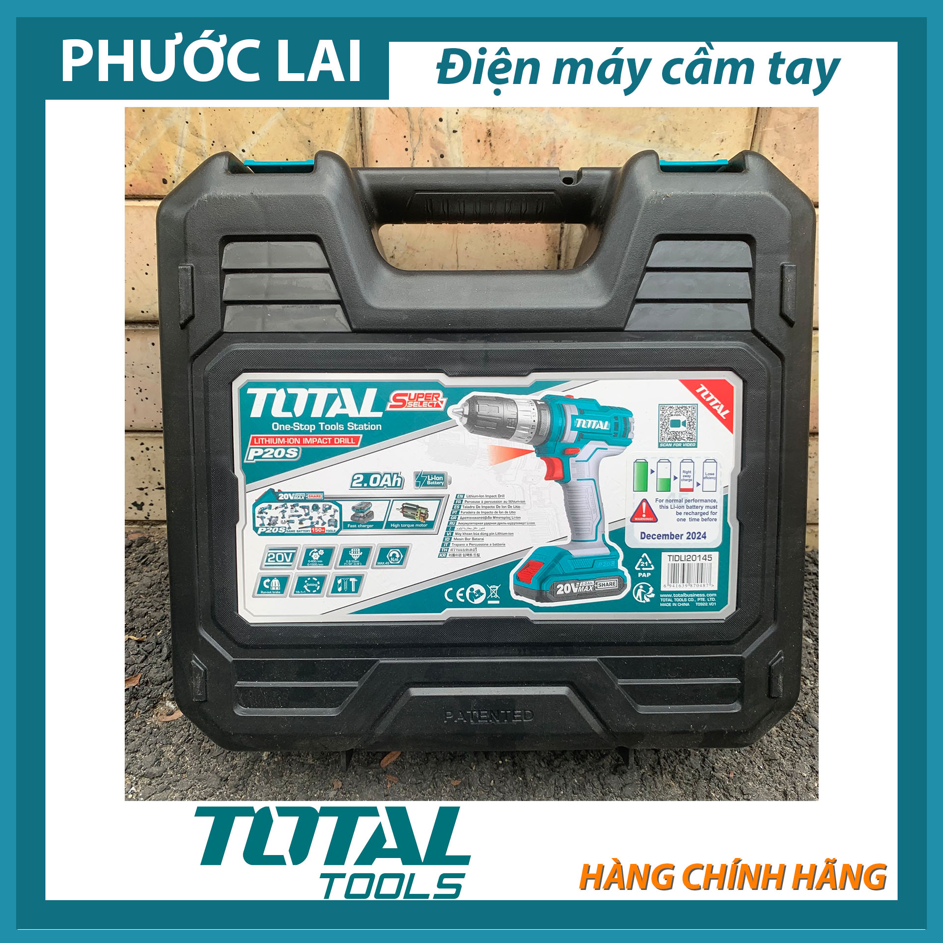 Máy khoan búa dùng pin 20V (Chính Hãng) TOTAL TIDLI20145
