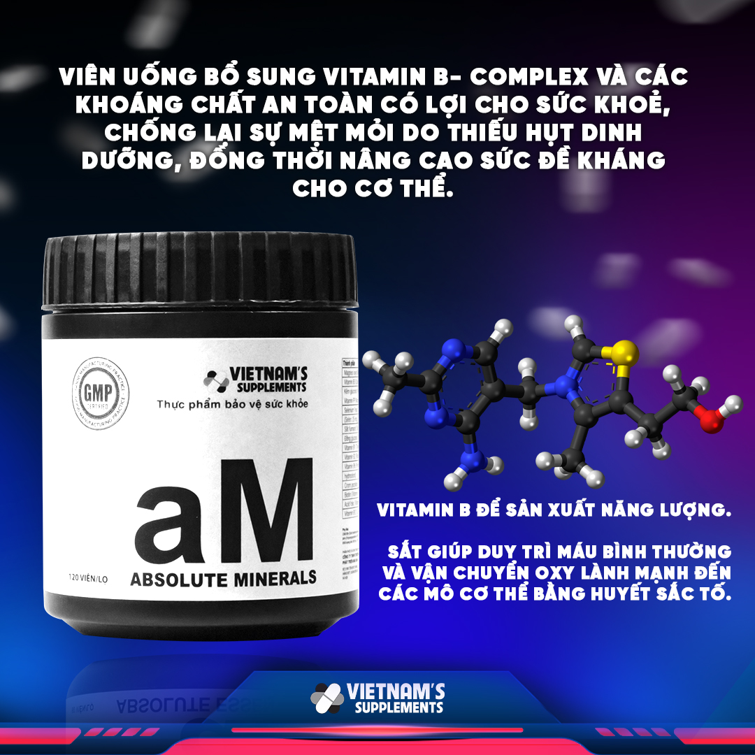 [THỰC PHẨM BẢO VỆ SỨC KHOẺ] Absolute Minerals - Bổ sung vitamin nhóm B và khoáng chất