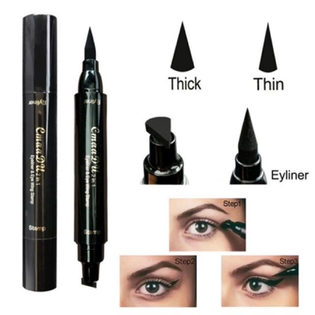 ™℗™ Bút kẻ mắt 2 đầu chấm đuôi mắt chống trôi