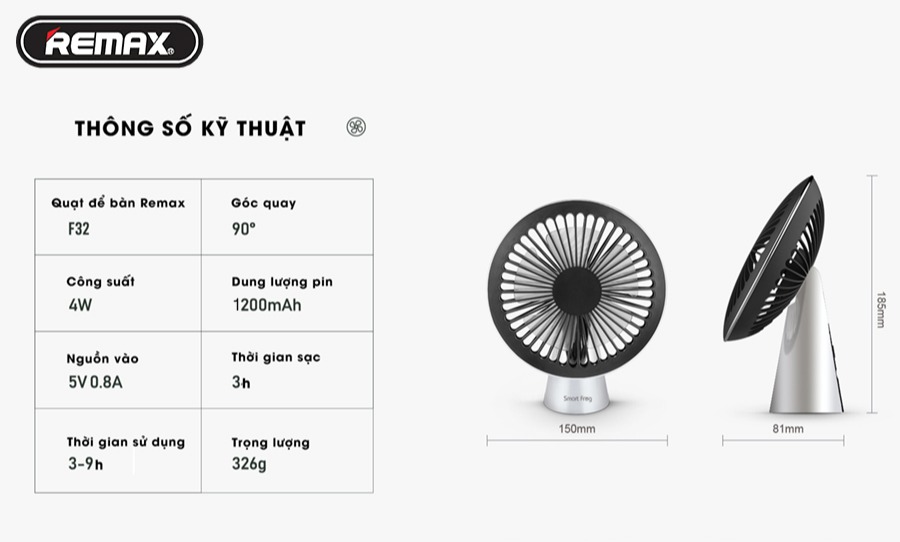 Quạt để bàn thời trang Remax F32