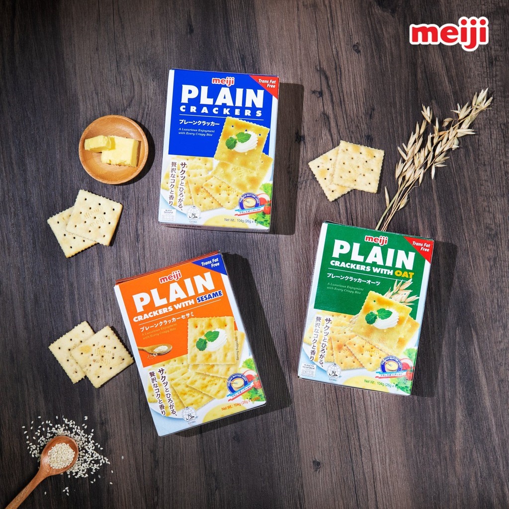 Combo 5 PCs 104g diet plain crisper cookies-original/oat/Burrow