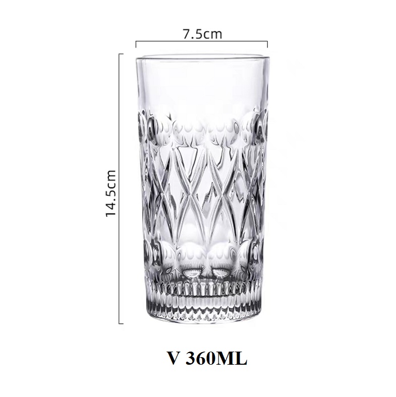 Bộ 6 Ly thủy tinh uống nước 300ml, Khay úp ly, giá úp cốc, cốc thủy tinh pha lê uống bia, cốc uống whisky, Ly cốc uống nước, wine glass