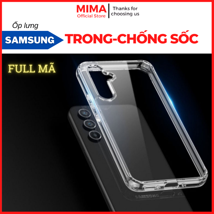 Ốp lưng Samsung A15 A13 A14 A22 A23 A32 A33 A51 A52 A53 A72 A73 S20Fe loại trong suốt bảo vệ camera hoặc chống sốc 4 góc