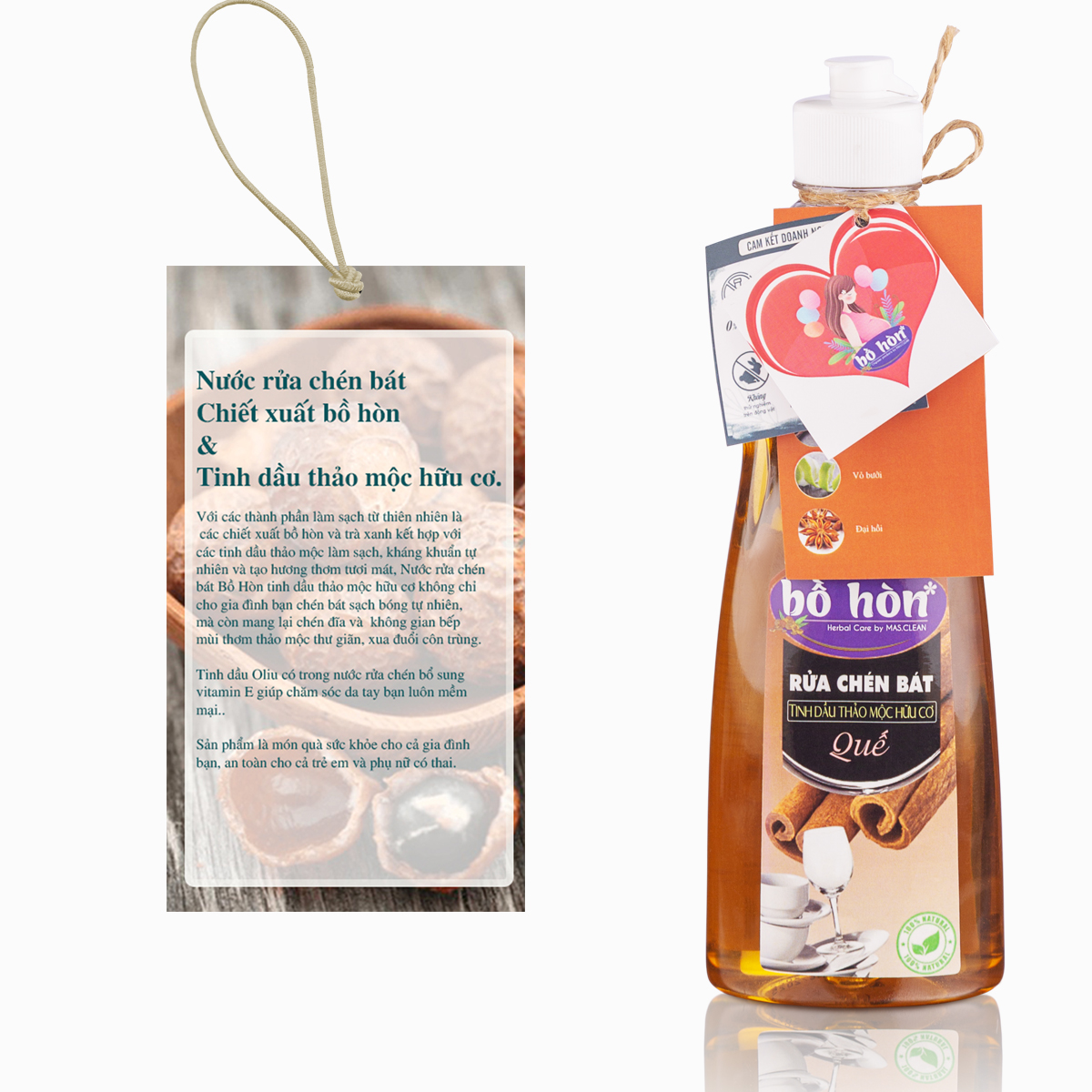 Nước rửa chén hữu cơ Bồ Hòn Mas.Clean - can 3.5L