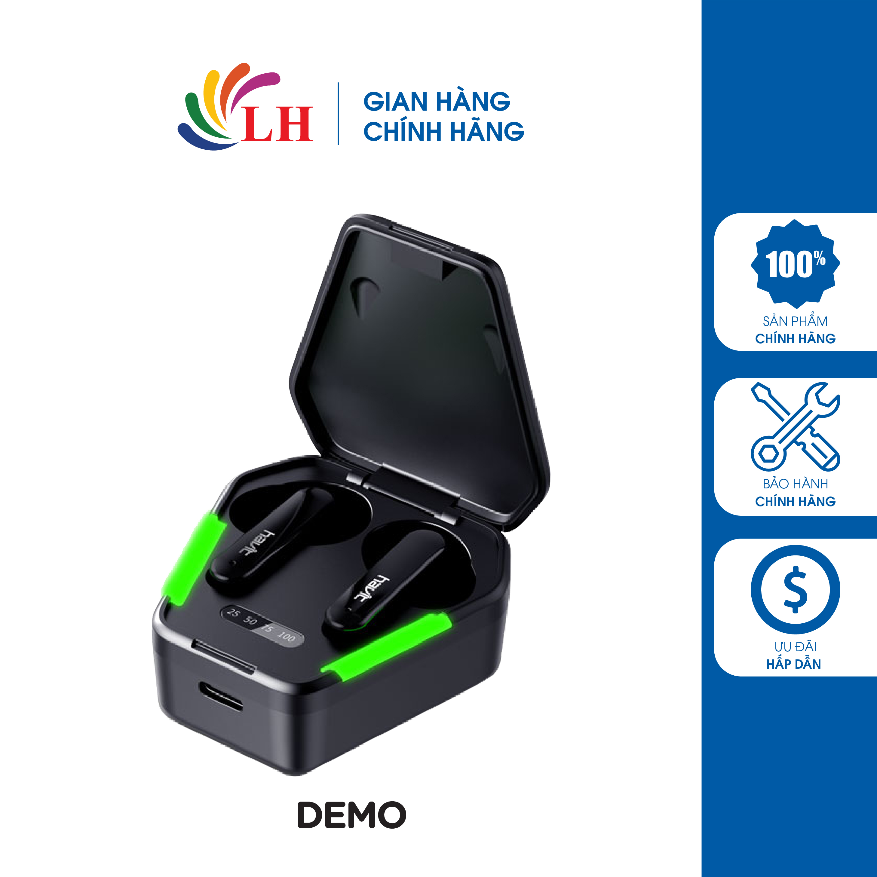 Tai nghe Bluetooth True Wireless Havit TW938 - Hàng chính hãng - Âm thanh tuyệt hảo Kết nối Bluetooth 5.0 Chống ồn hiệu quả