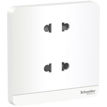 Bộ ổ cắm đôi 2 chấu 10A, dòng AvatarOn mặt vuông loại Đẳng Cấp, Sang Trọng Schneider Electric