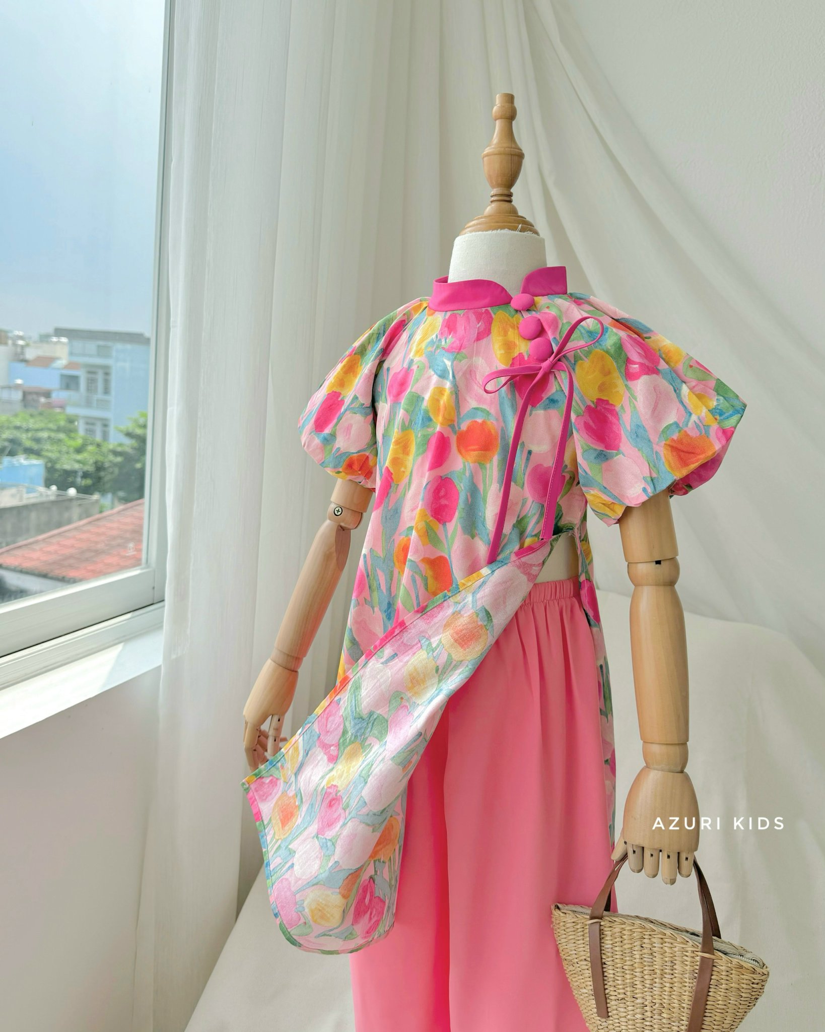[NEW ARRIVAL] ÁO DÀI BỘ NƠ CỔ BÉ GÁI
