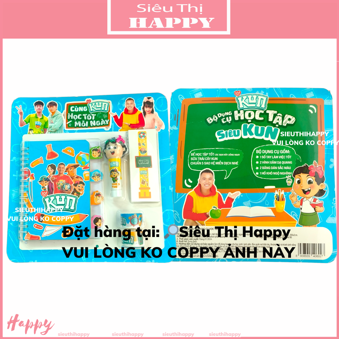 Bộ dụng cụ sổ tay học tập siêu Kun 6 món